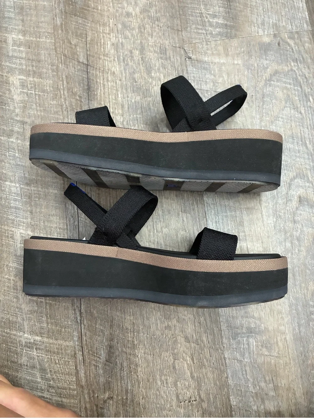 Rothy's The Lightweight Wedge Sandals black size 10 NEW without box
